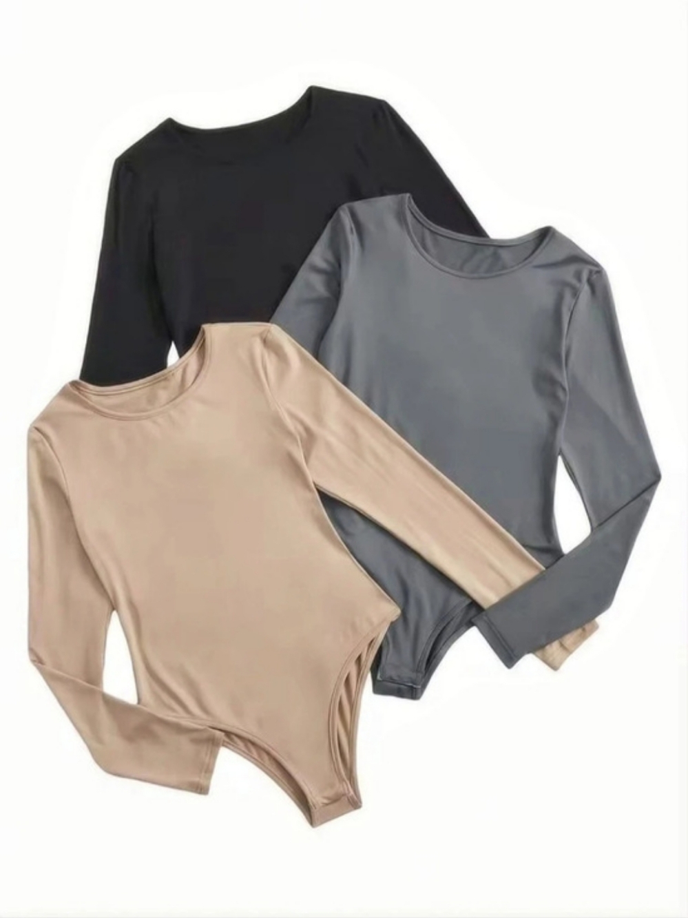 SHEIN 3-Piece Long Sleeve Bodysuit Set Size Small